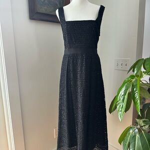 Francesca's Collections Black Sequin Lace Midi Dress